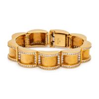 CHARLES KRYPELL, YELLOW GOLD AND DIAMOND BRACELET