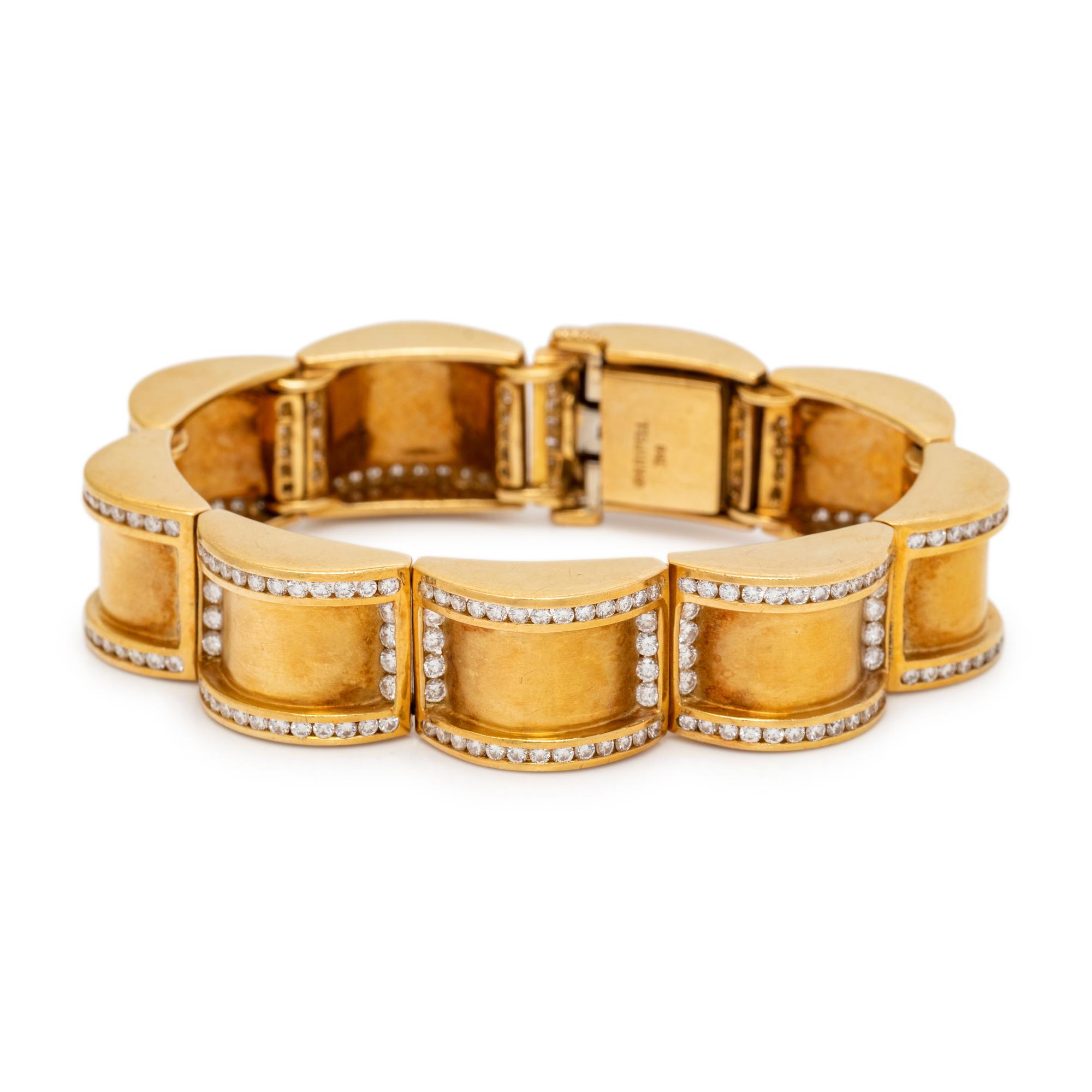CHARLES KRYPELL, YELLOW GOLD AND DIAMOND BRACELET