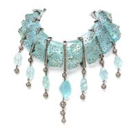 A Valentino Runway Aqua Lucite 'Iceberg' Choker Necklace,