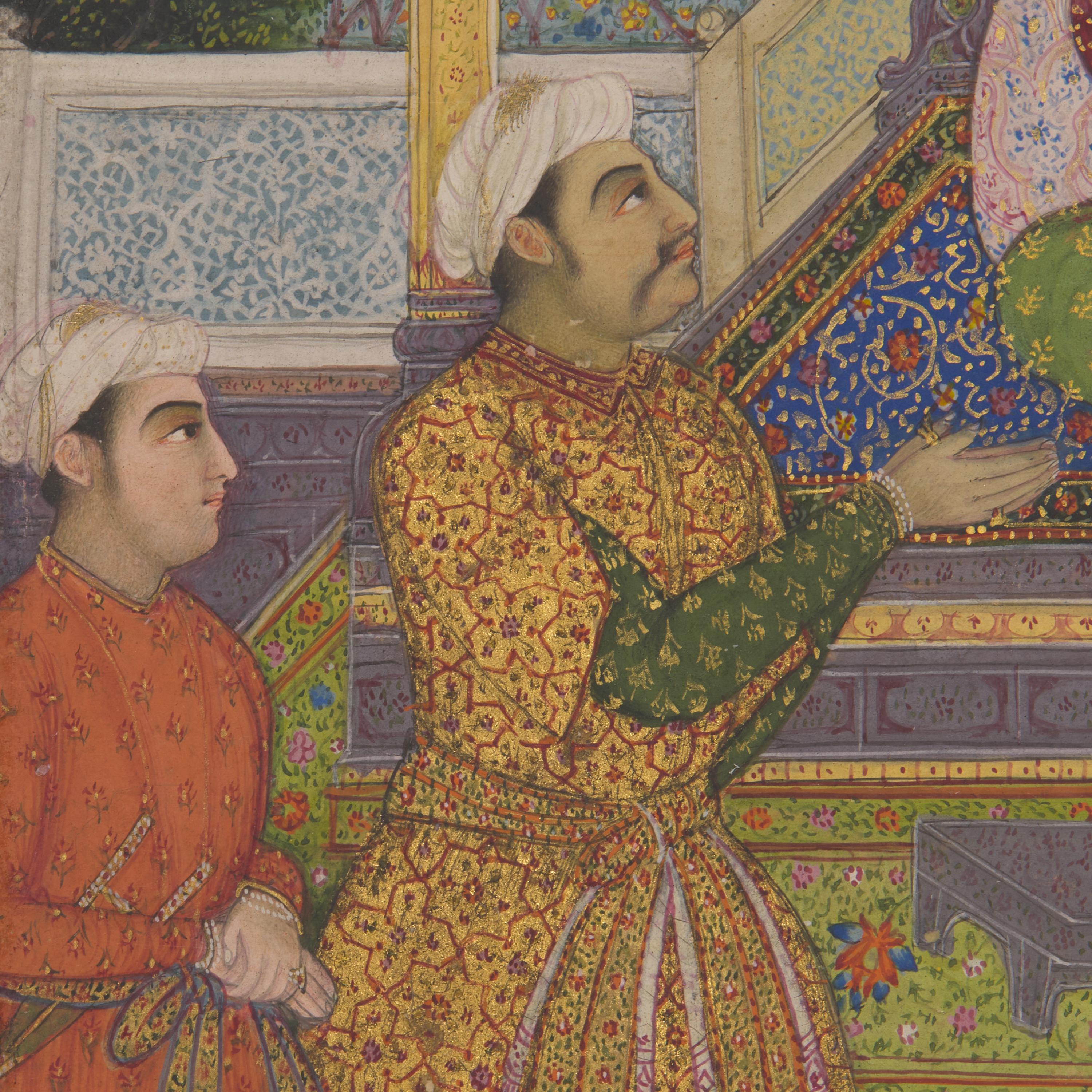 A Painting of Emperor Jahagir Enthroned, Delhi, Circa 1800