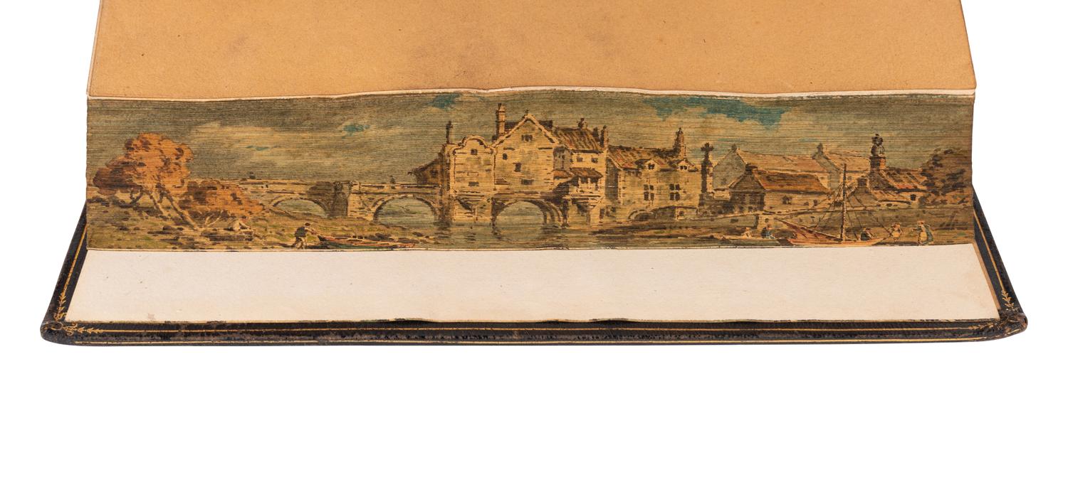 [BINDINGS -- FORE-EDGE PAINTINGS]. A group of 12 works concealing fore-edge paintings depicting country scenes, comprising: