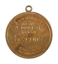 [MCKINLEY, William (1843-1901).] A group of 2 items, incl. presidential campaign mechanical medal and inaugural program.