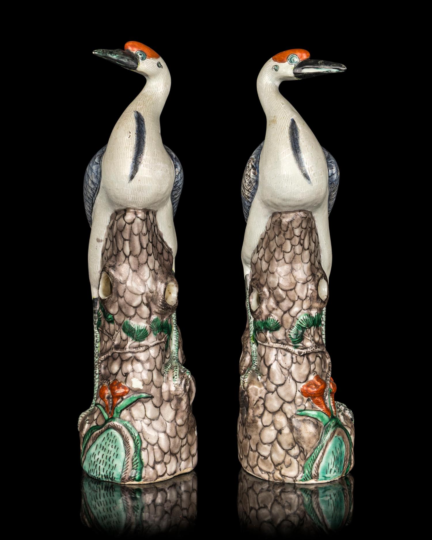 Two Pairs of Chinese Export Porcelain Figures