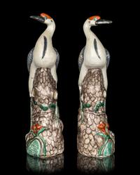Two Pairs of Chinese Export Porcelain Figures