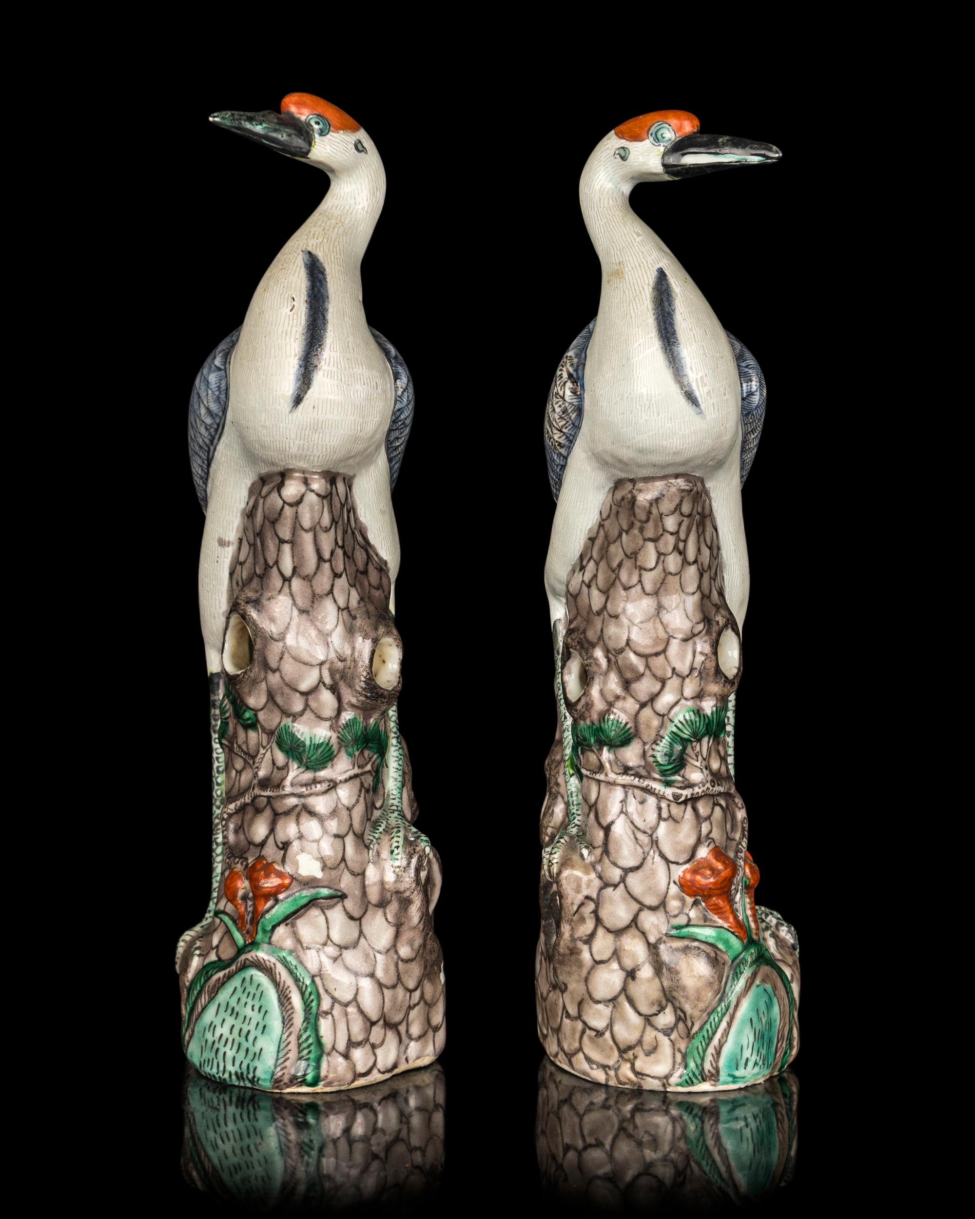 Two Pairs of Chinese Export Porcelain Figures