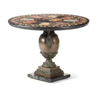 An Italian Bronze Side Table with a Pietra Dura Top