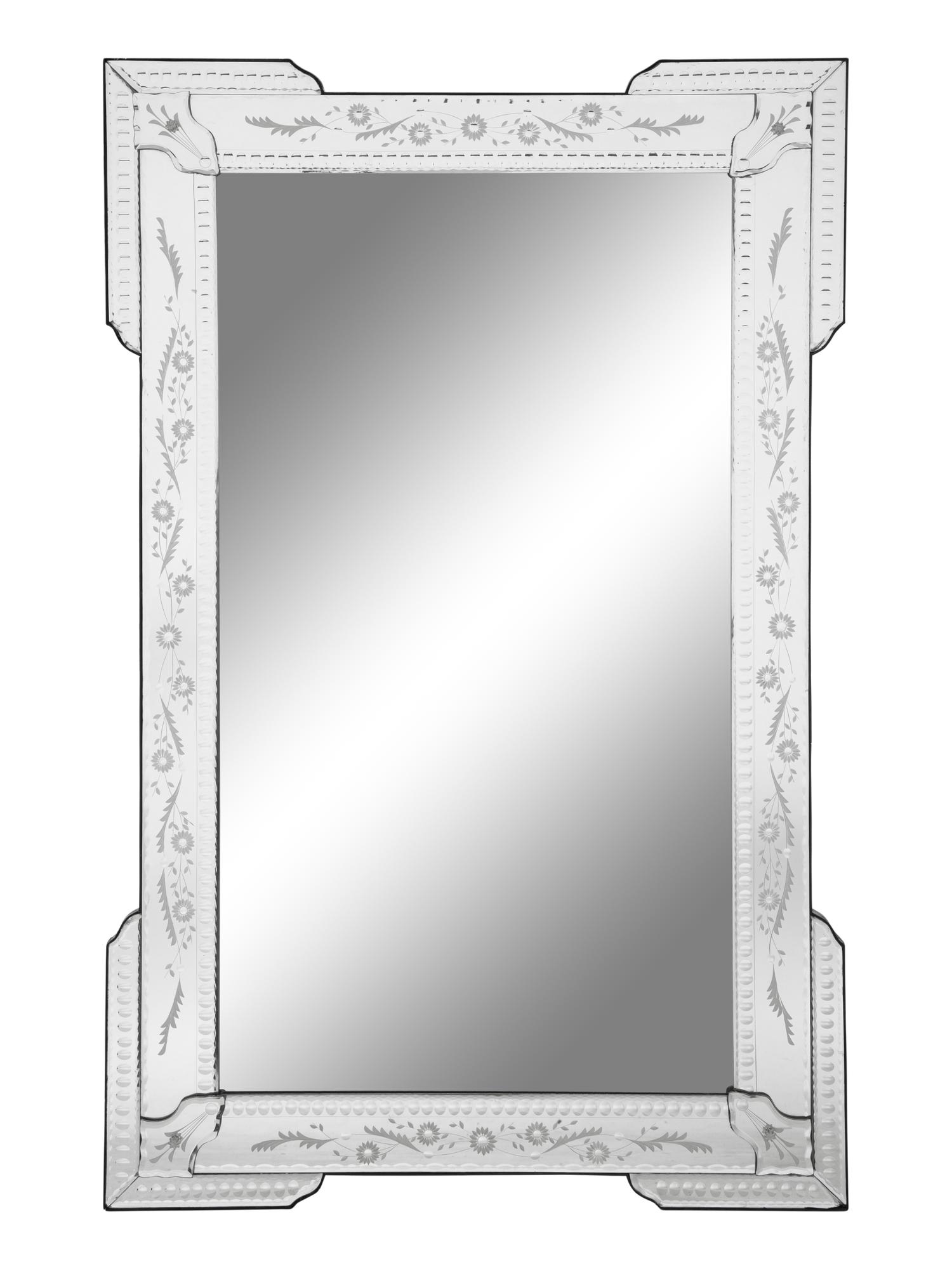 A Pair of Venetian Style Etched Glass Mirrors