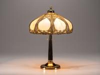 Cattail Slag Glass Lamp American, Early 20th Century slag…