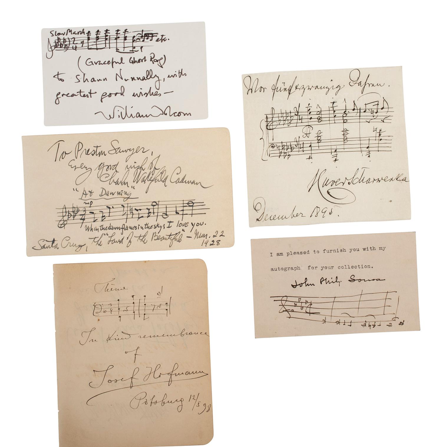 [MUSICIANS]. Autograph collection featuring musicians and composers.