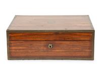 A Victorian Brass Bound Rosewood Jewelry Box