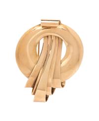A Retro 14 Karat Yellow Gold Brooch,