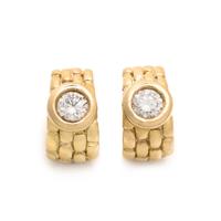 FRENCH, YELLOW GOLD AND DIAMOND EARCLIPS