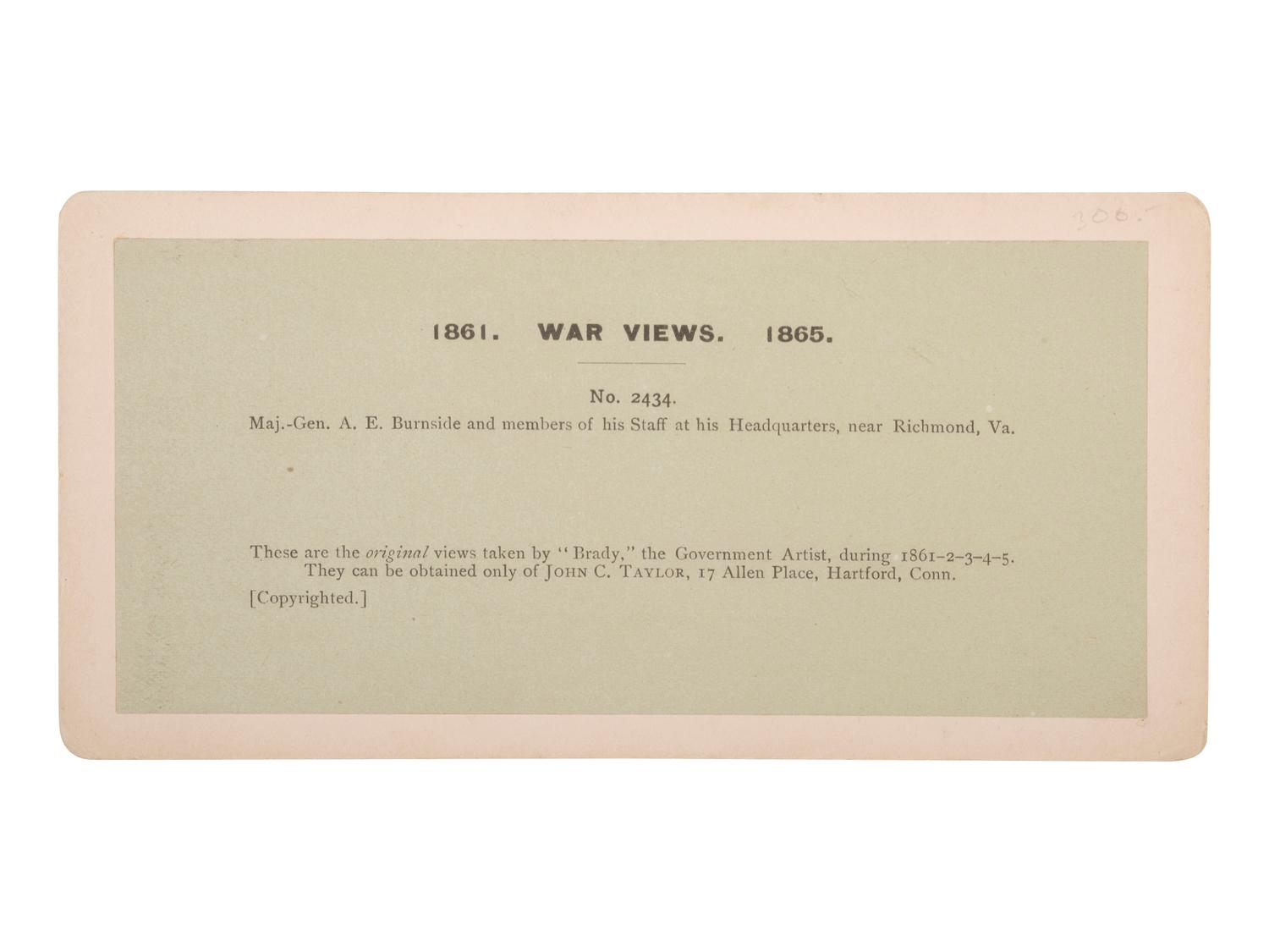 [CIVIL WAR]. A group of items related to Brevet Brigadier General Lewis RICHMOND (1824-1894).