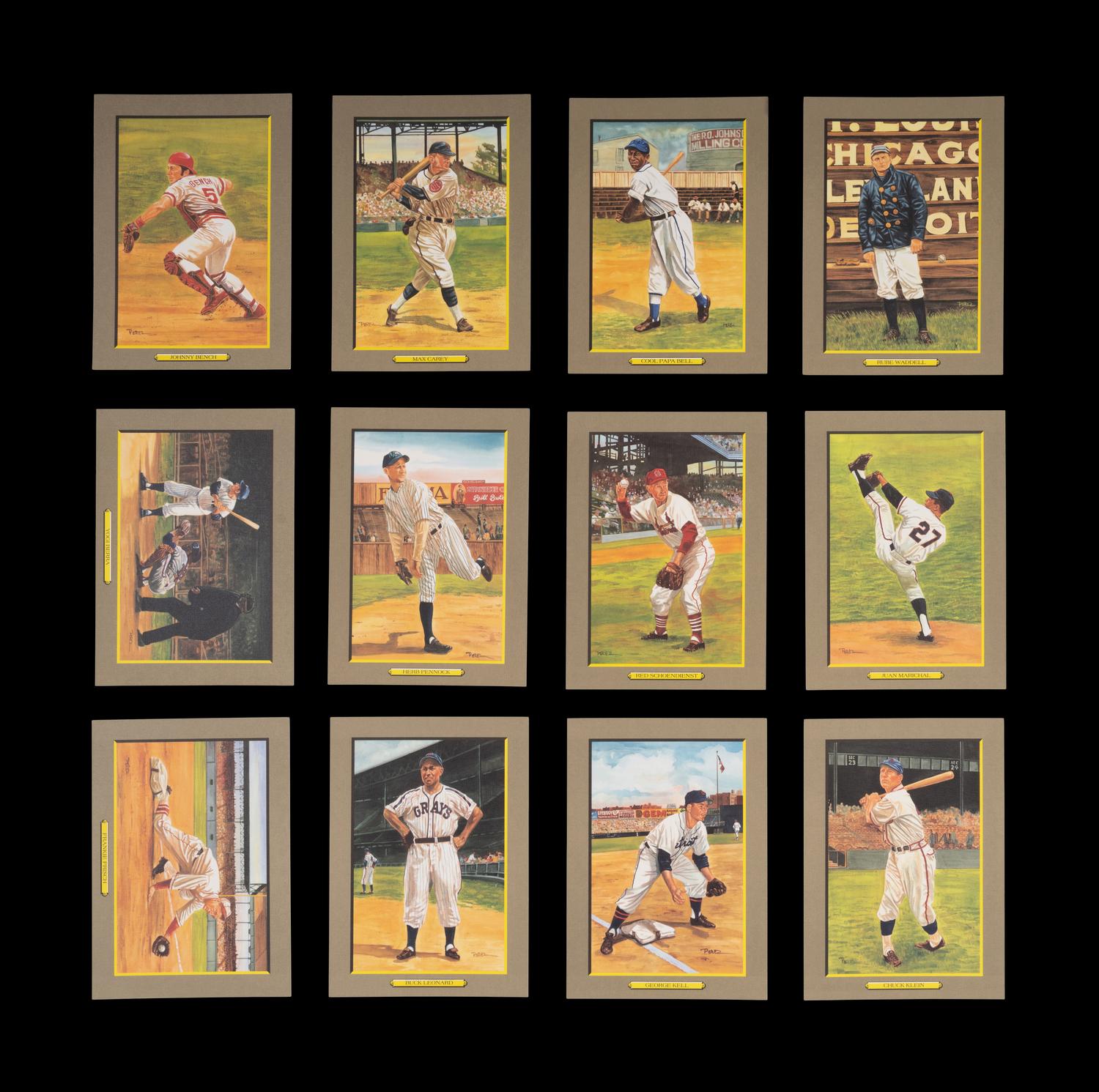 A Complete Run of 1984-97 Series One Through Nine Perez-Steele Baseball Hall of Fame Great Moments Cards