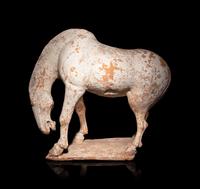Three Chinese Pottery Equine Figures