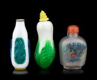 Three Glass Snuff Bottles