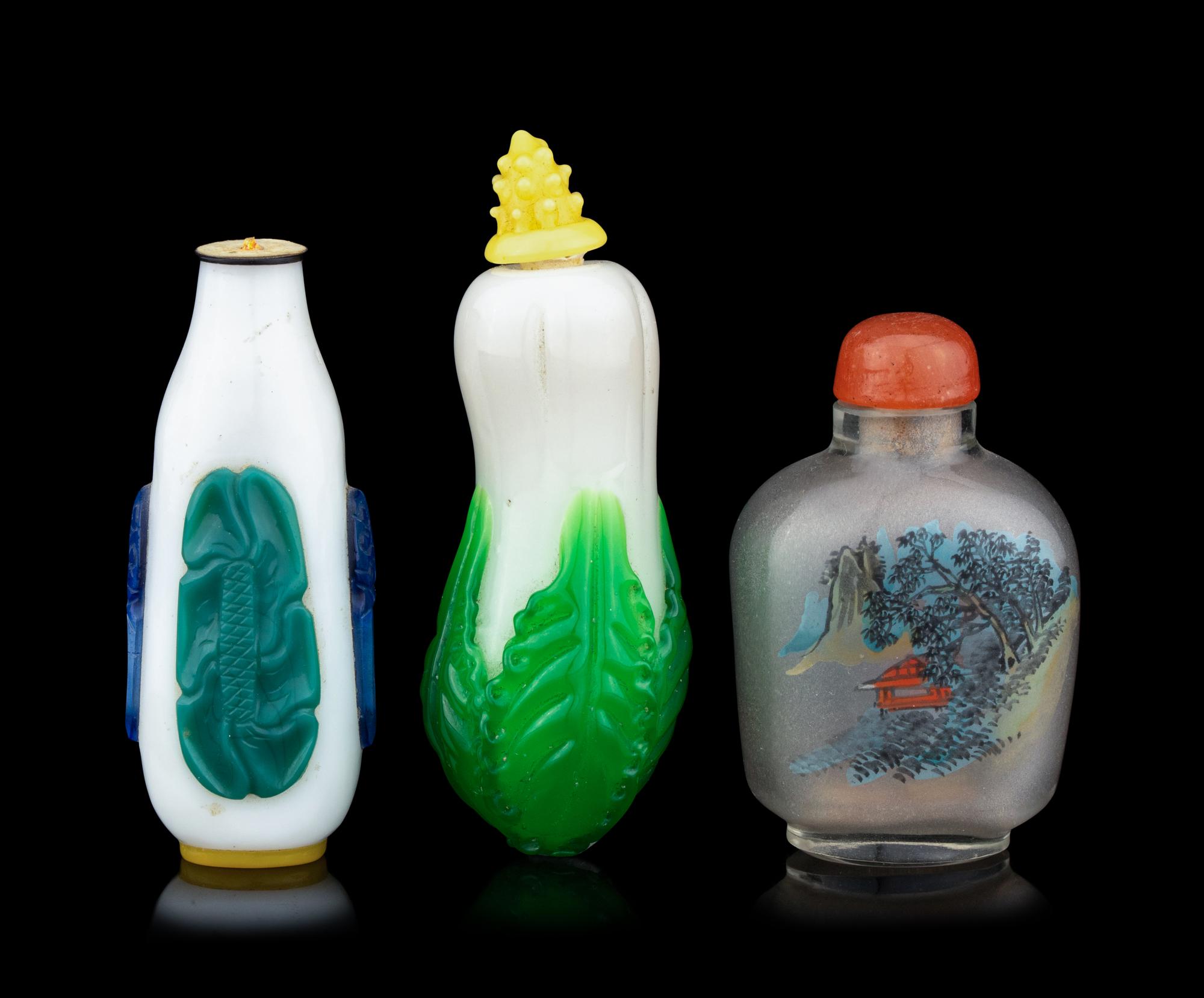 Three Glass Snuff Bottles