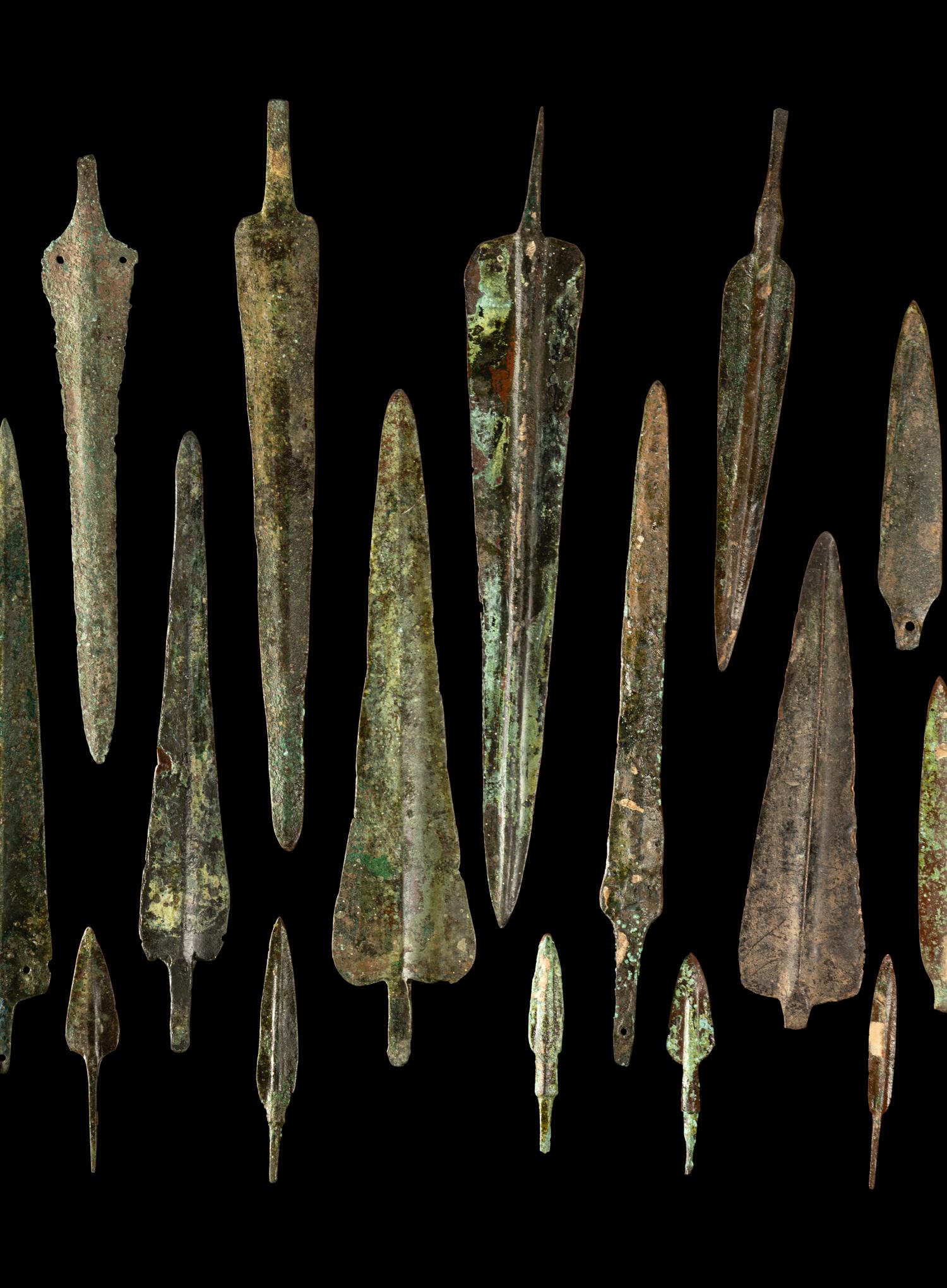 A Group of 25 Luristan Bronze Spearheads and Arrowheads