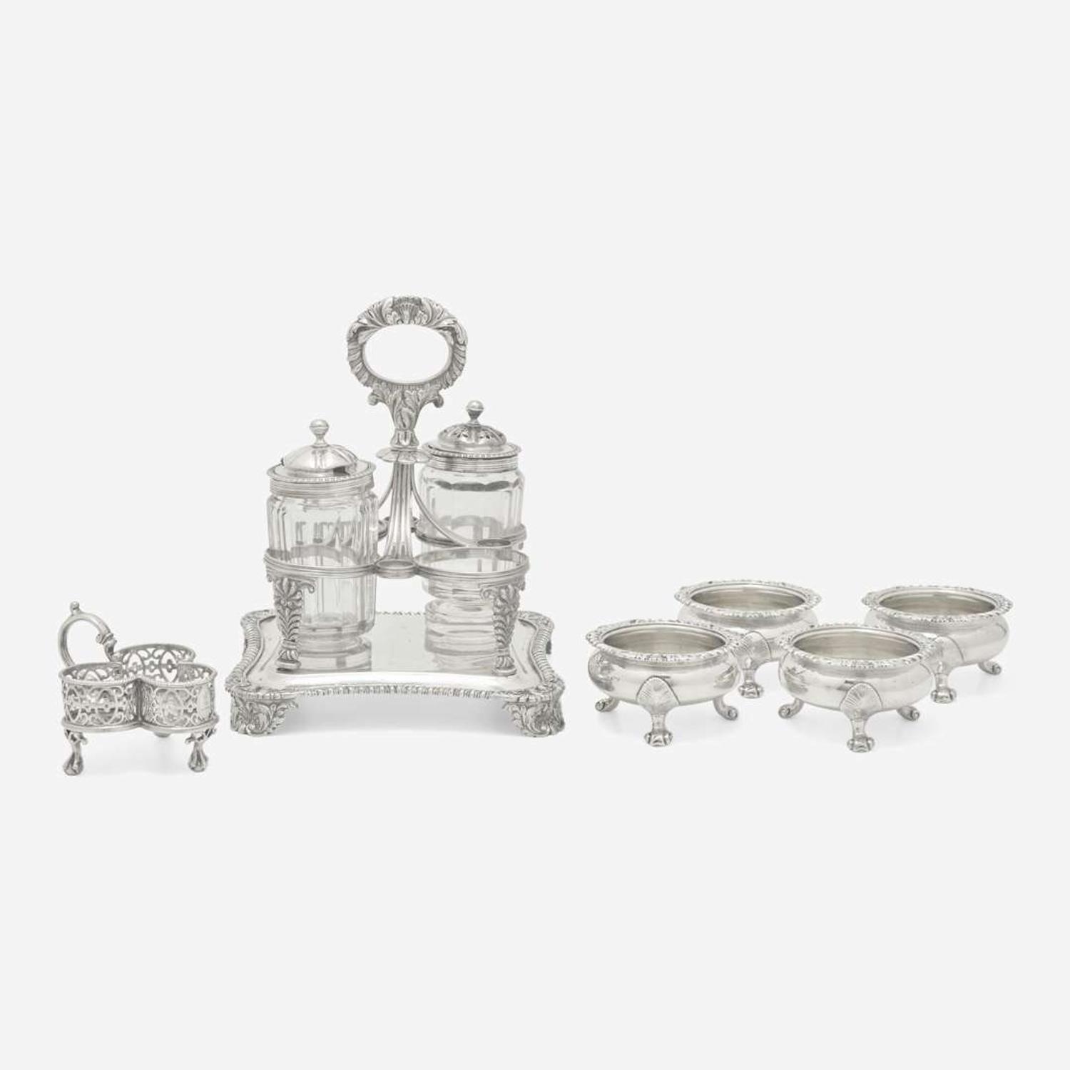 An assembled group of five George III sterling silver tablewares Charles Price, London, 1826