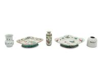 Five Chinese Famille Rose Porcelain Articles