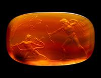 A Neoclassical Carnelian Intaglio with Erichthonius Saving His Son from a Snake