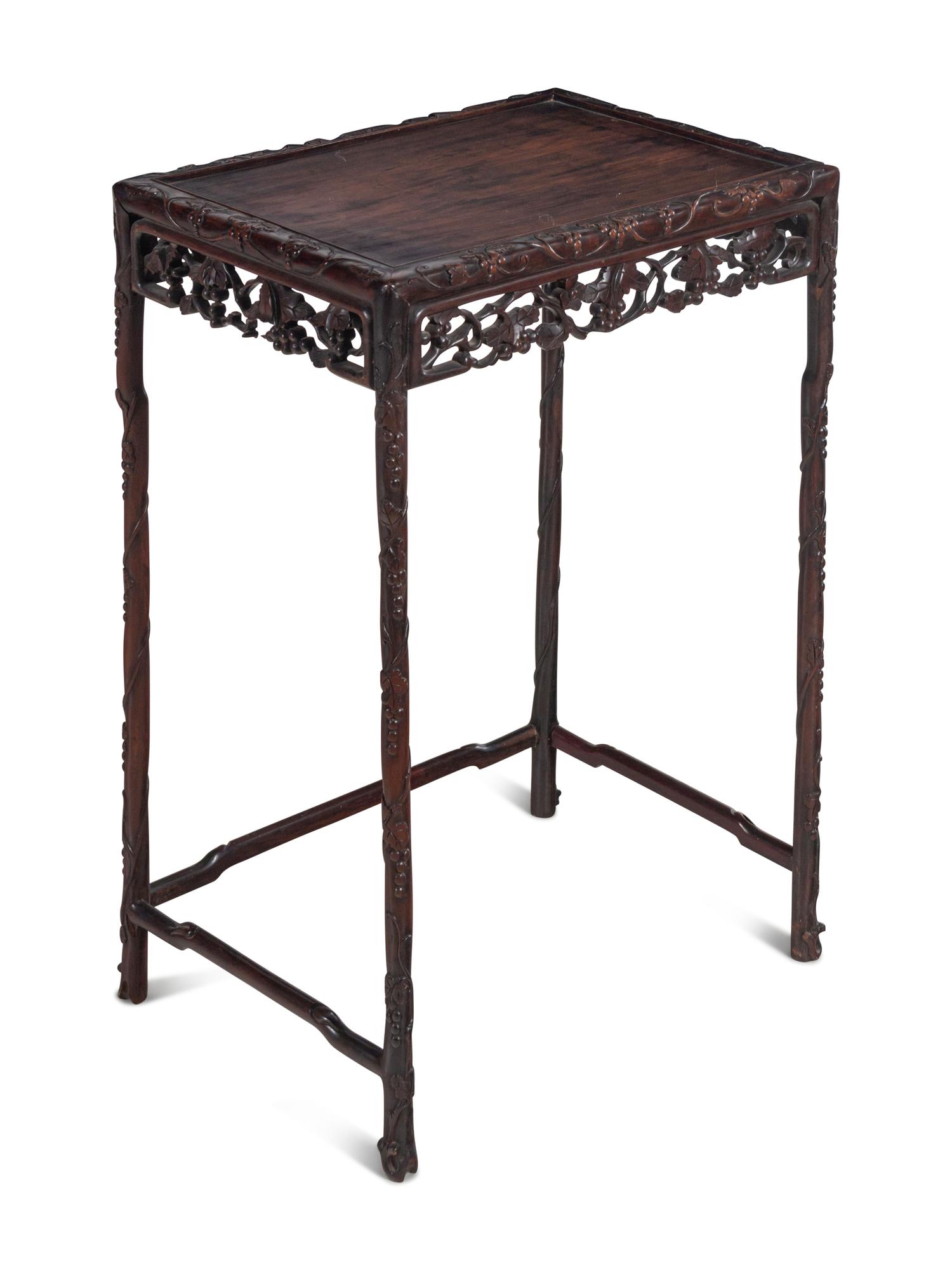 A Set of Four Chinese Export Rosewood Nesting Tables