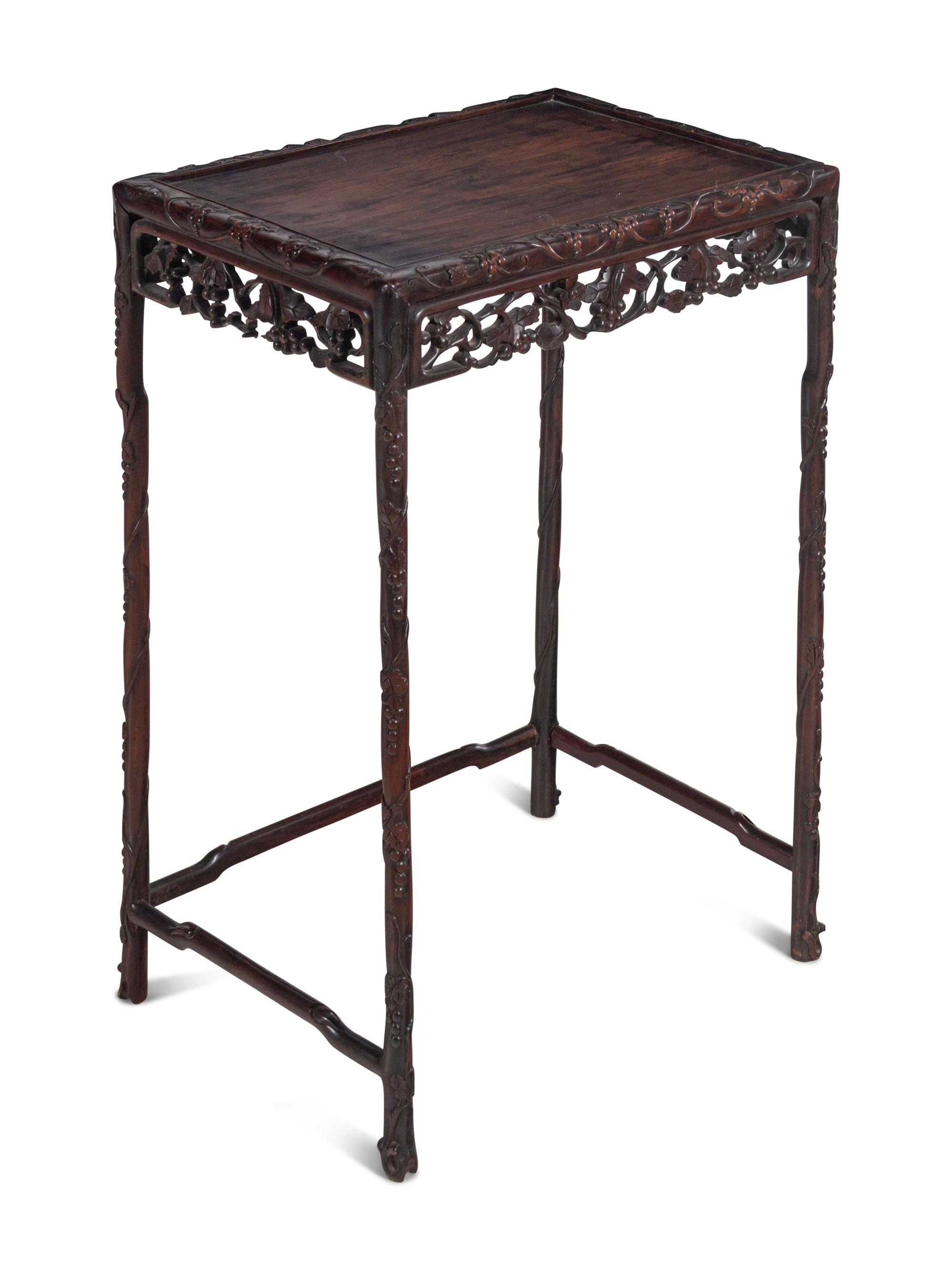 A Set of Four Chinese Export Rosewood Nesting Tables