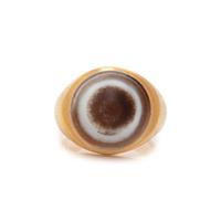 YELLOW GOLD AND BANDED AGATE RING