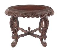 An Anglo-Indian Carved Teakwood Table