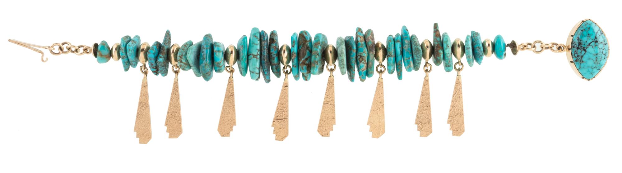 14k Gold and Turquoise Bracelet Lot is located and will ship from Denver, Colorado.