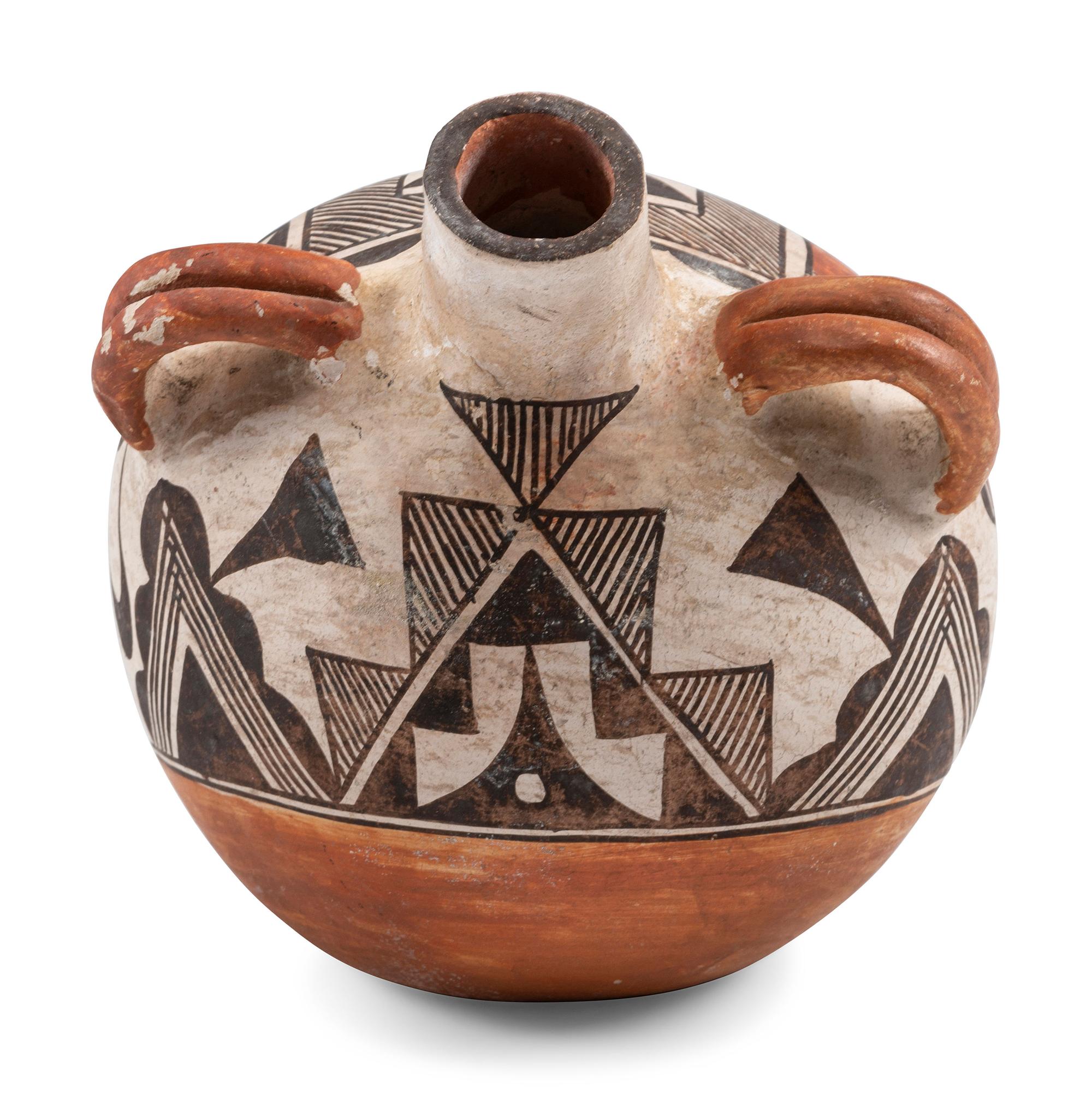 Acoma Painted Pottery Canteen