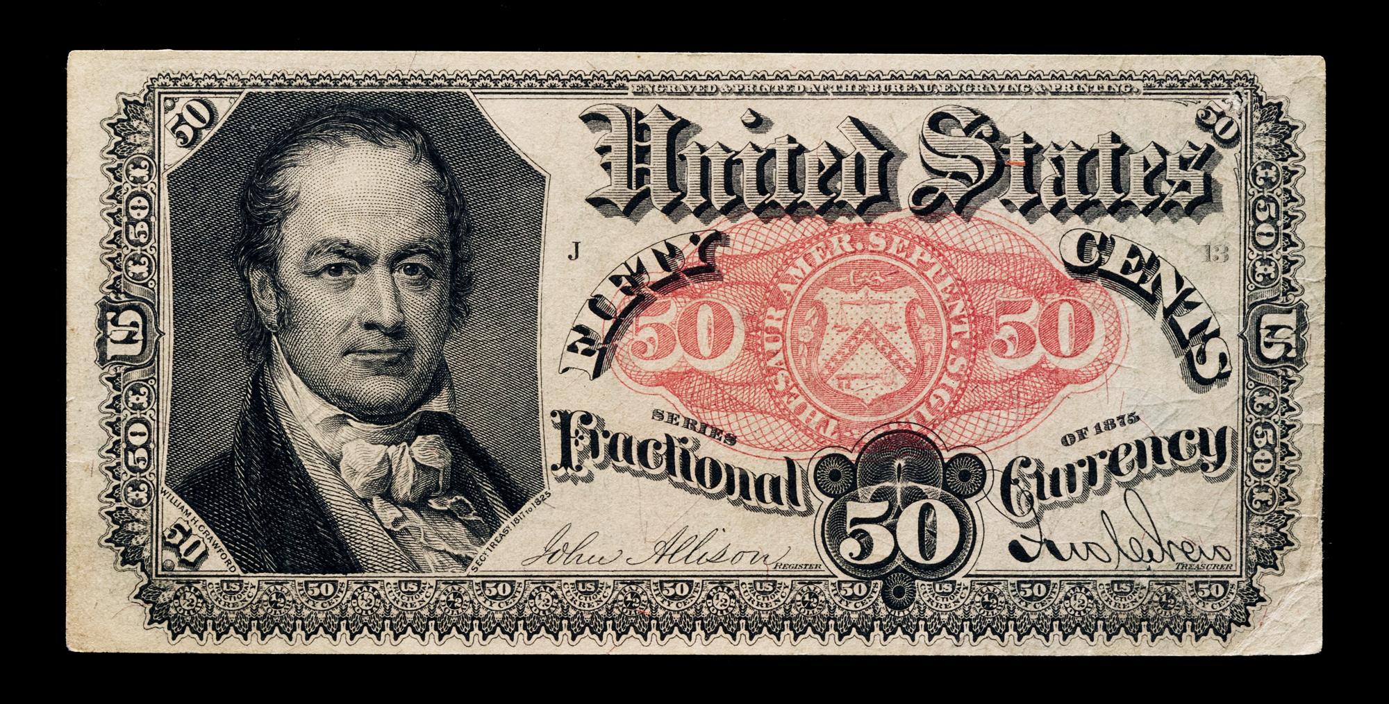 A United States Series 1875 Fractional 50c Note — FR. 1381