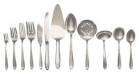An American Silver Flatware Service, Alvin Sterling Corp., Providence, RI, Southern Charm pattern, comprising: 8 dinner knives 8 soup s