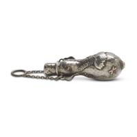 Aesthetic Movement sterling silver and mixed metal gourd-form scent bottle in the Japanesque manner Tiffany & Co., New York, NY, late 19th century