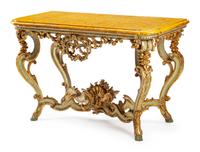 A Venetian Painted and Parcel Gilt Console Table