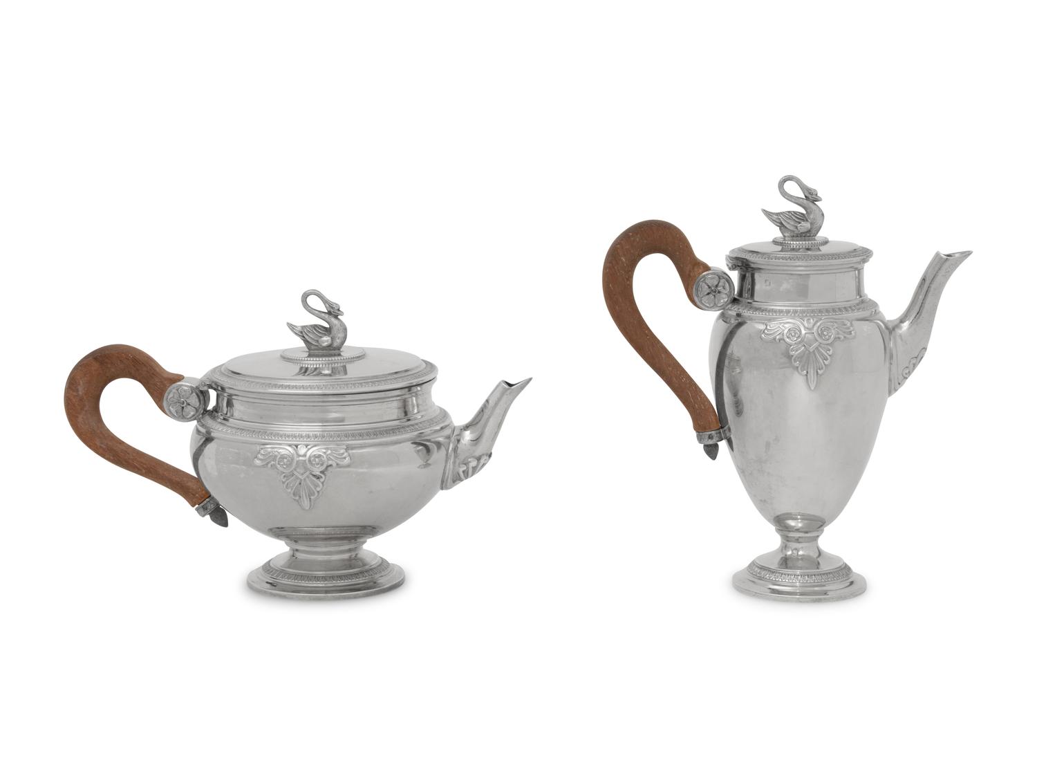 A French Silver-Gilt Bachelor's Teapot and Coffee Pot