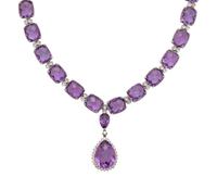 AMETHYST AND DIAMOND NECKLACE