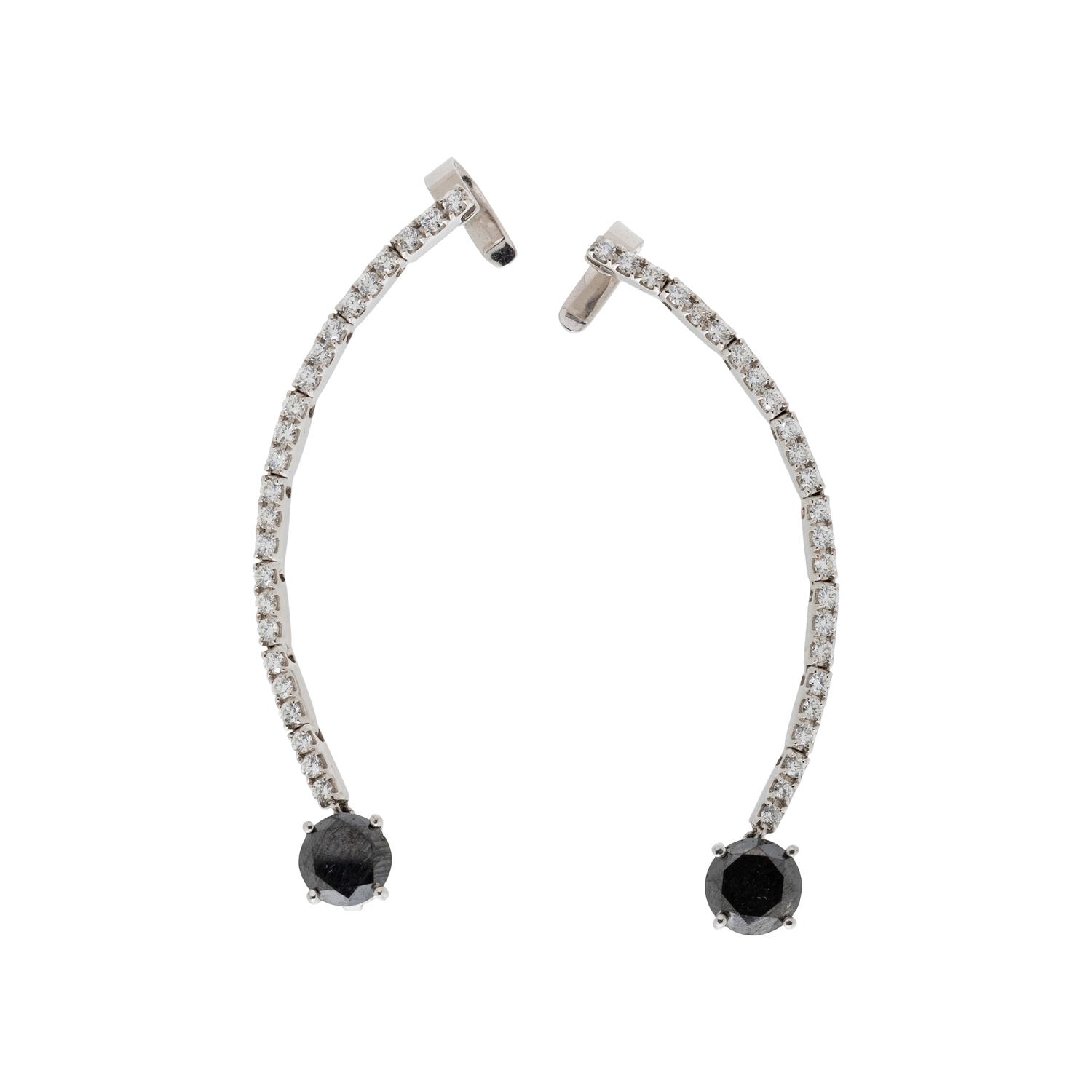 BLACK DIAMOND AND DIAMOND EAR CLIMBERS