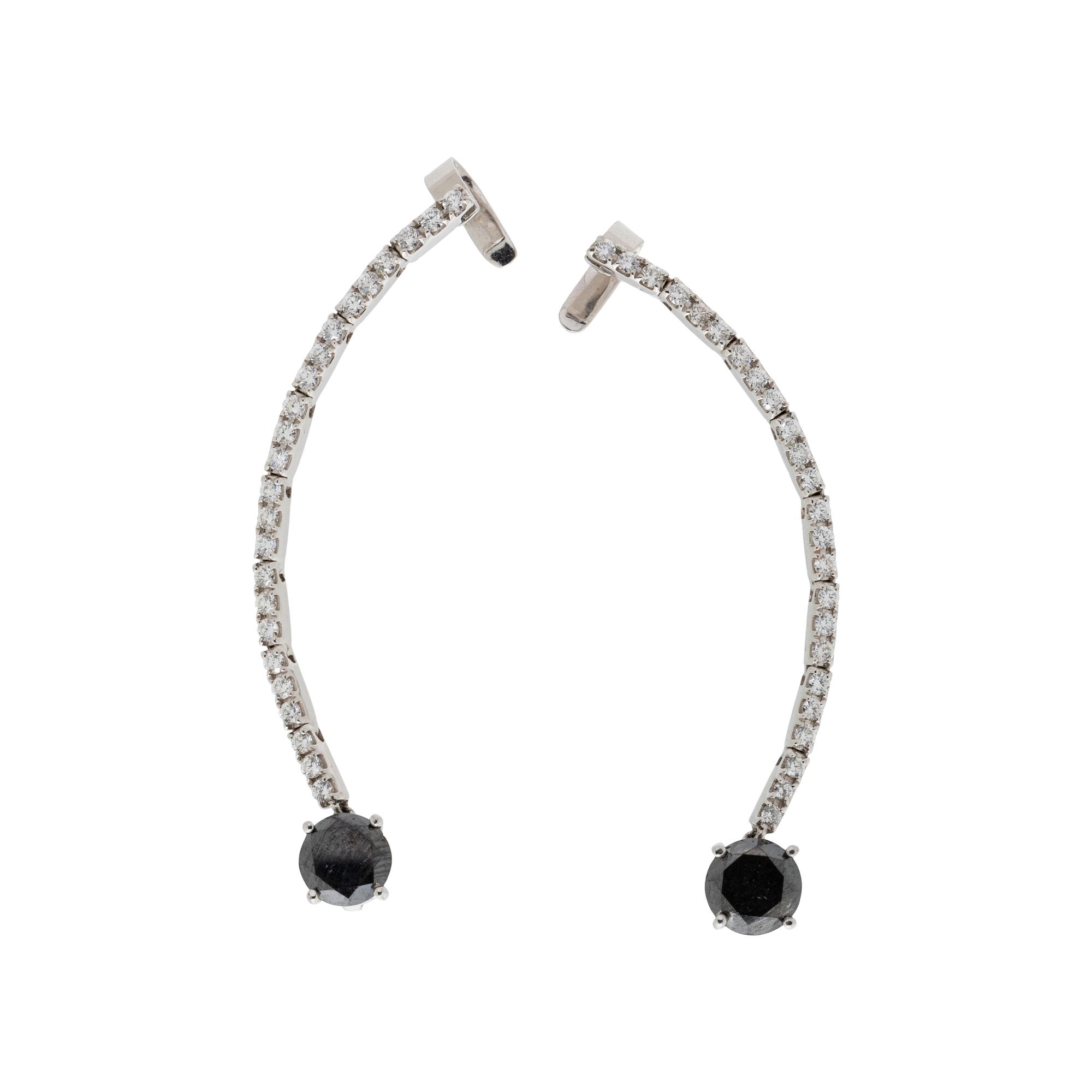 BLACK DIAMOND AND DIAMOND EAR CLIMBERS