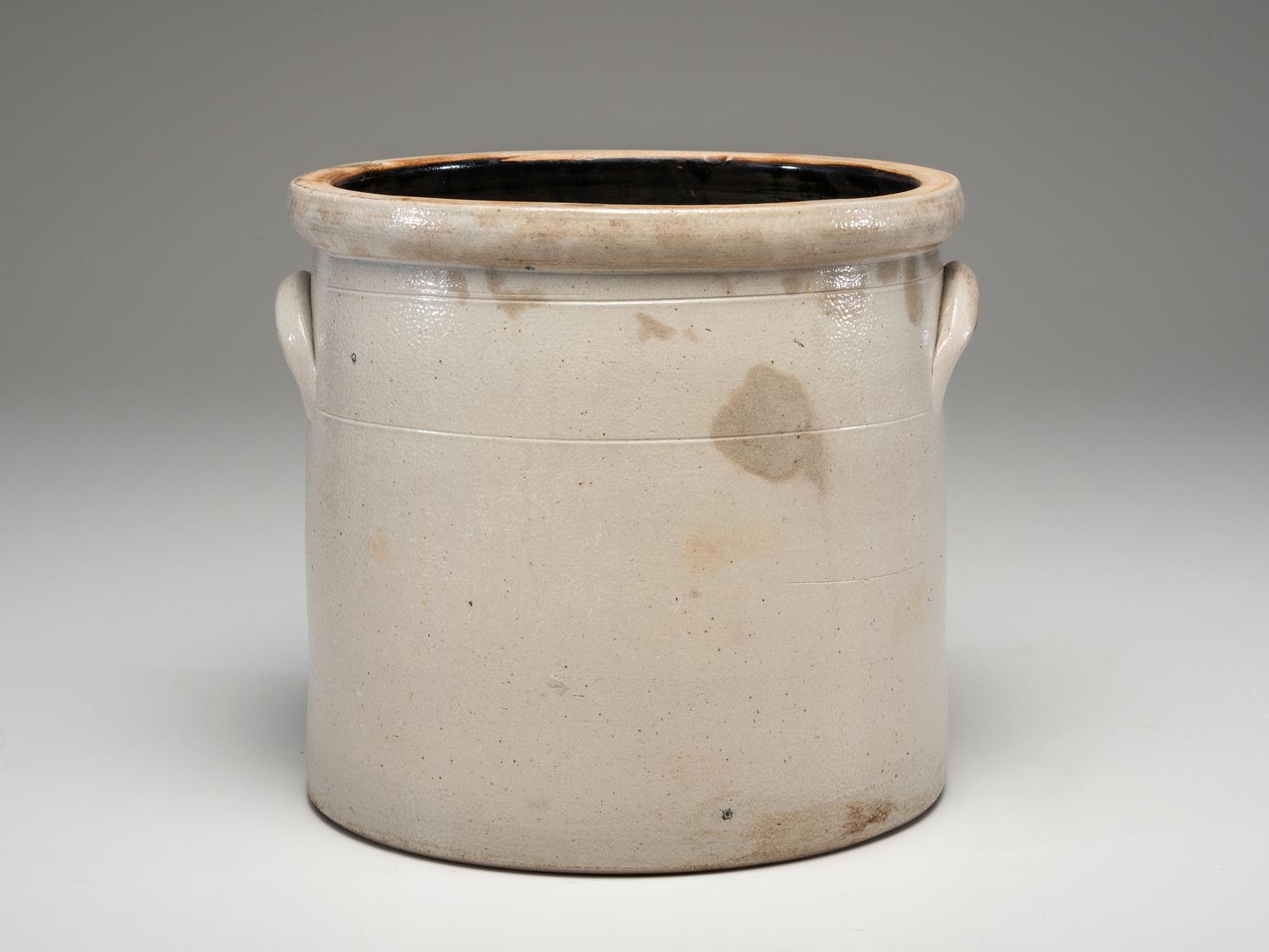 A Haxtun and Co. Four-Gallon Cobalt Decorated Stoneware Crock