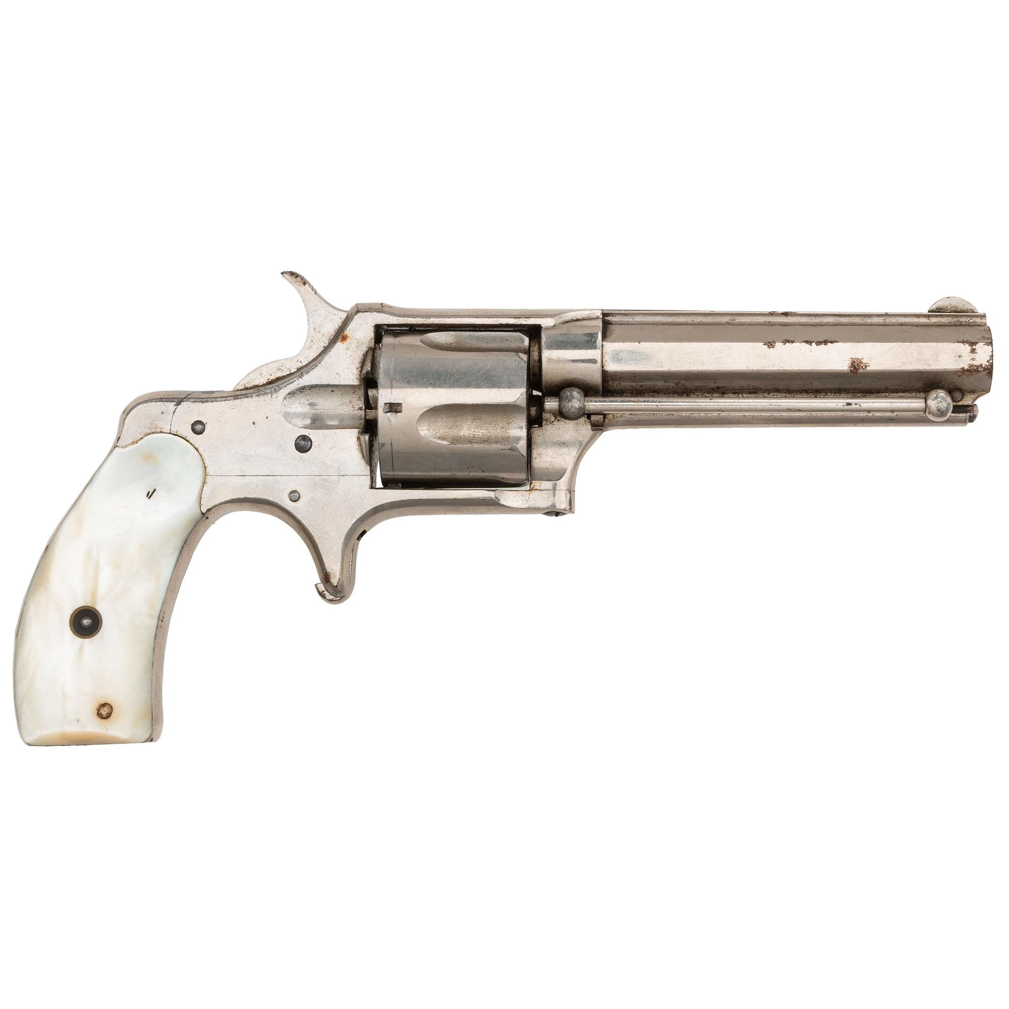 Nickel Remington New Model No. 3 Smoot .38RF with Mother Pearl Grips