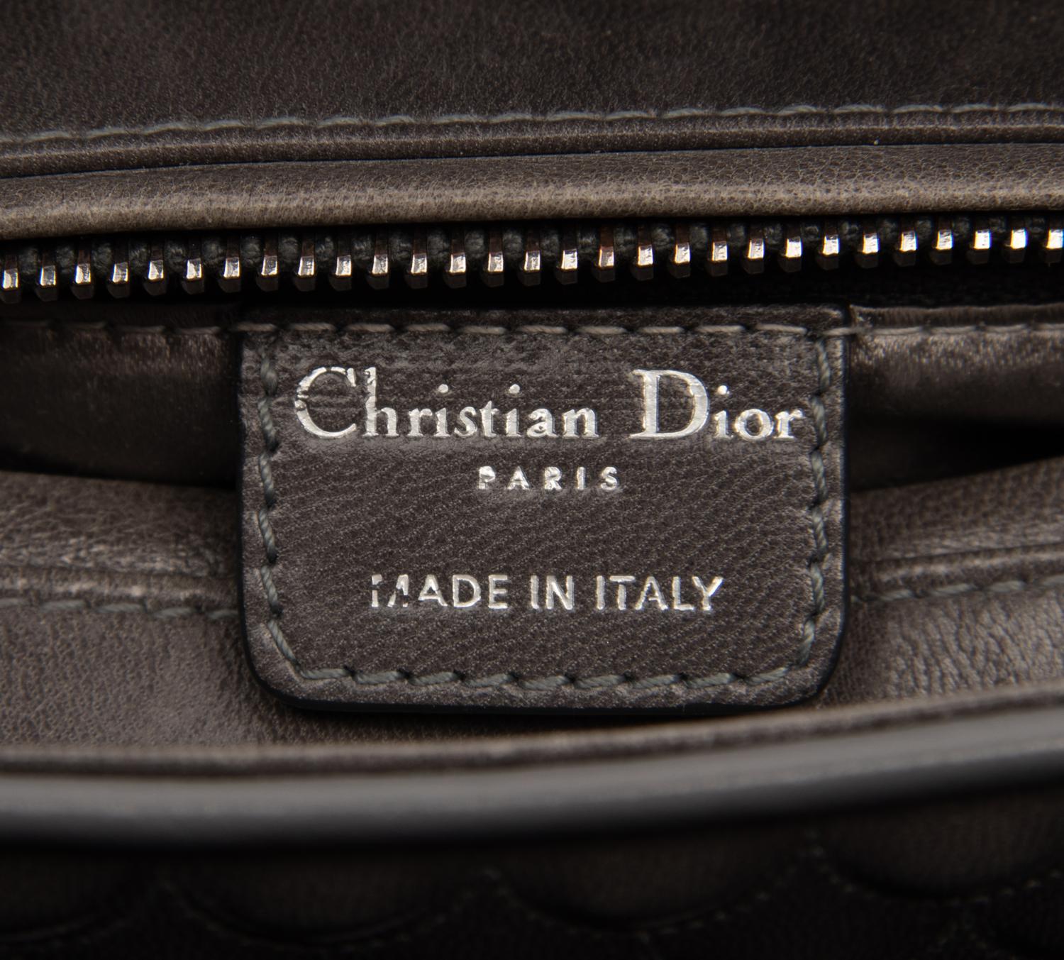 Christian Dior Gray Scalloped Leather Lady Dior Bag, 2007
