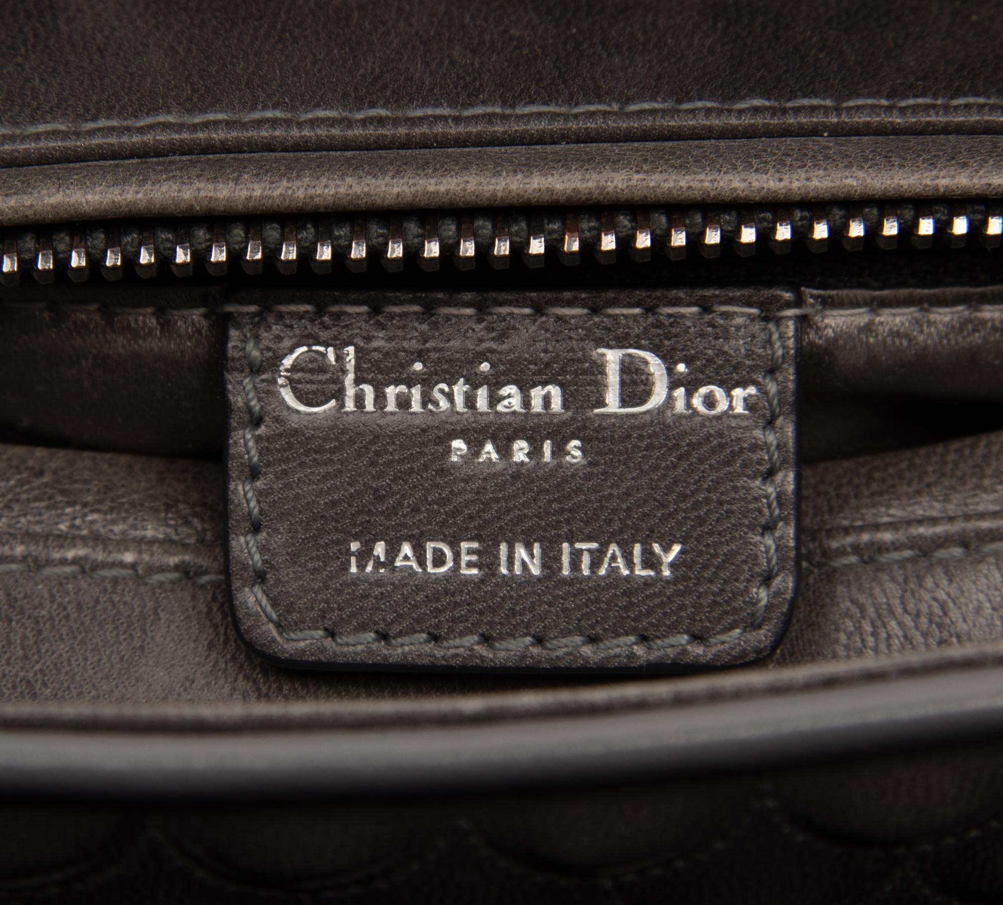 Christian Dior Gray Scalloped Leather Lady Dior Bag, 2007