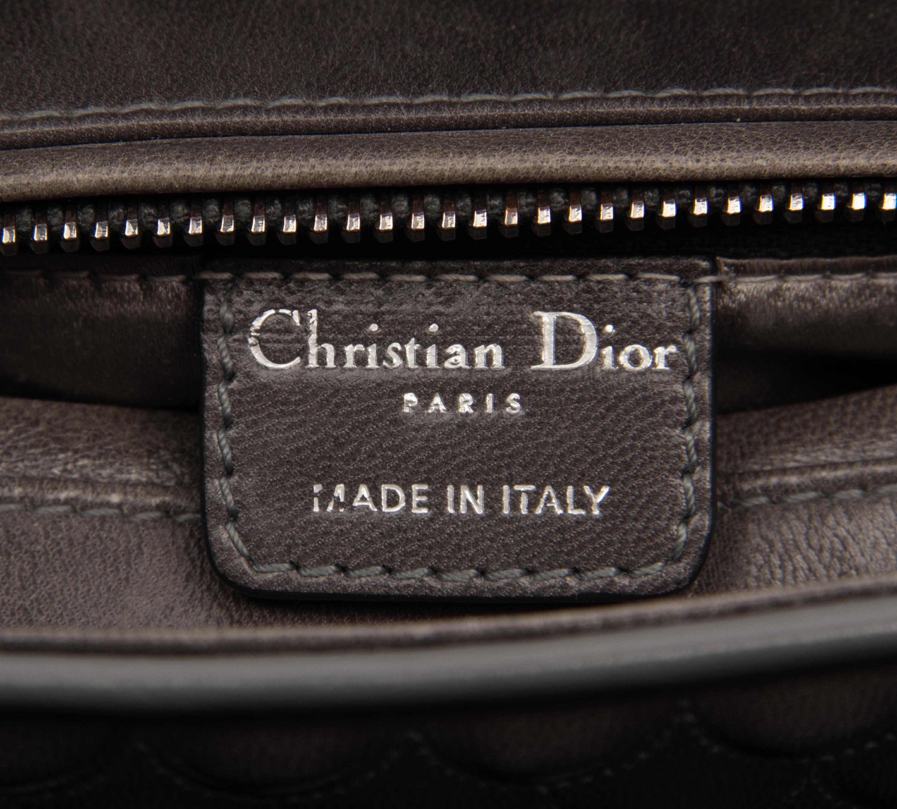 Christian Dior Gray Scalloped Leather Lady Dior Bag, 2007