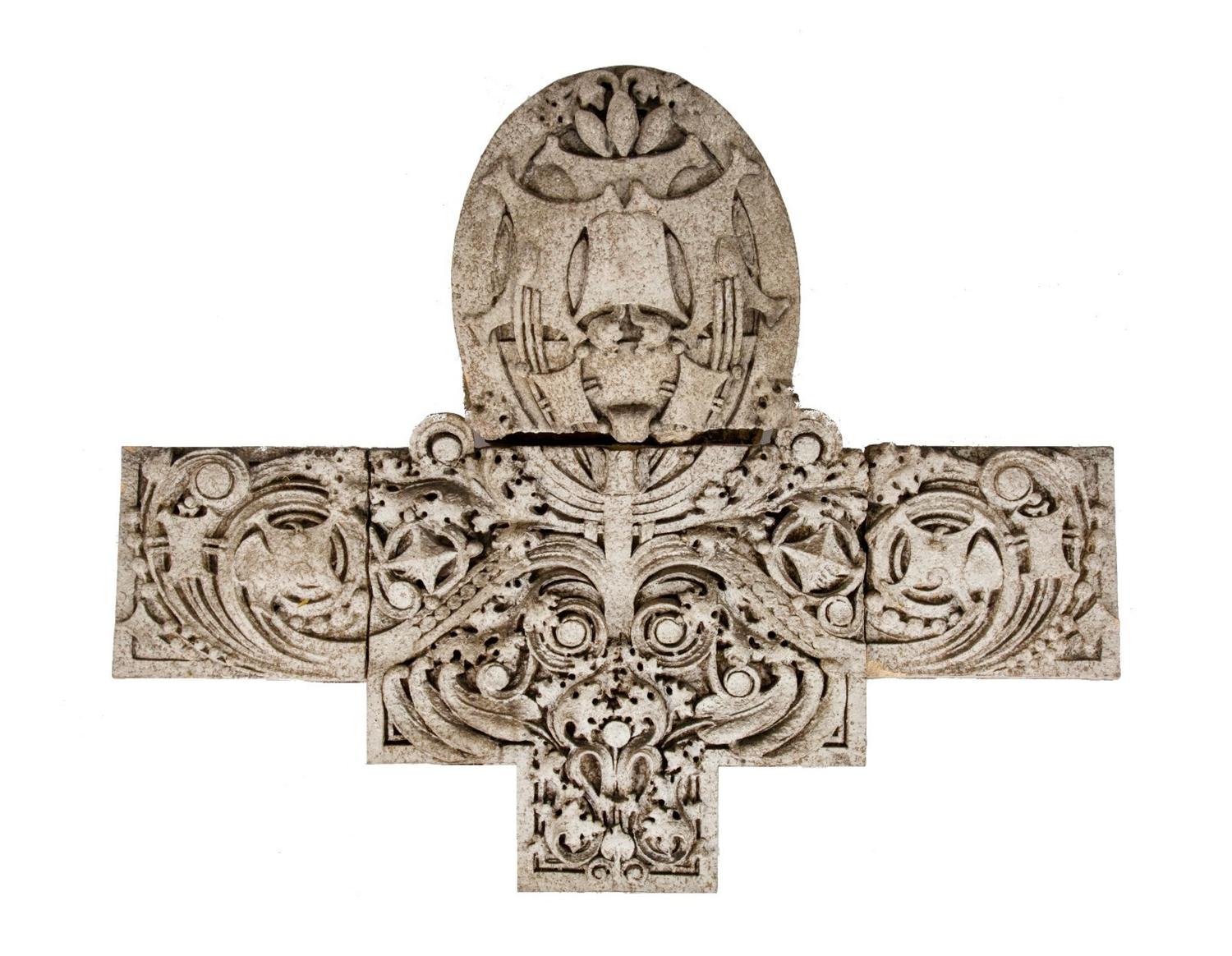 A White Glazed Terra Cotta Cartouche from the Exterior of a Chicago Building