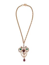 ANTIQUE, YELLOW GOLD AND MULTIGEM PENDANT