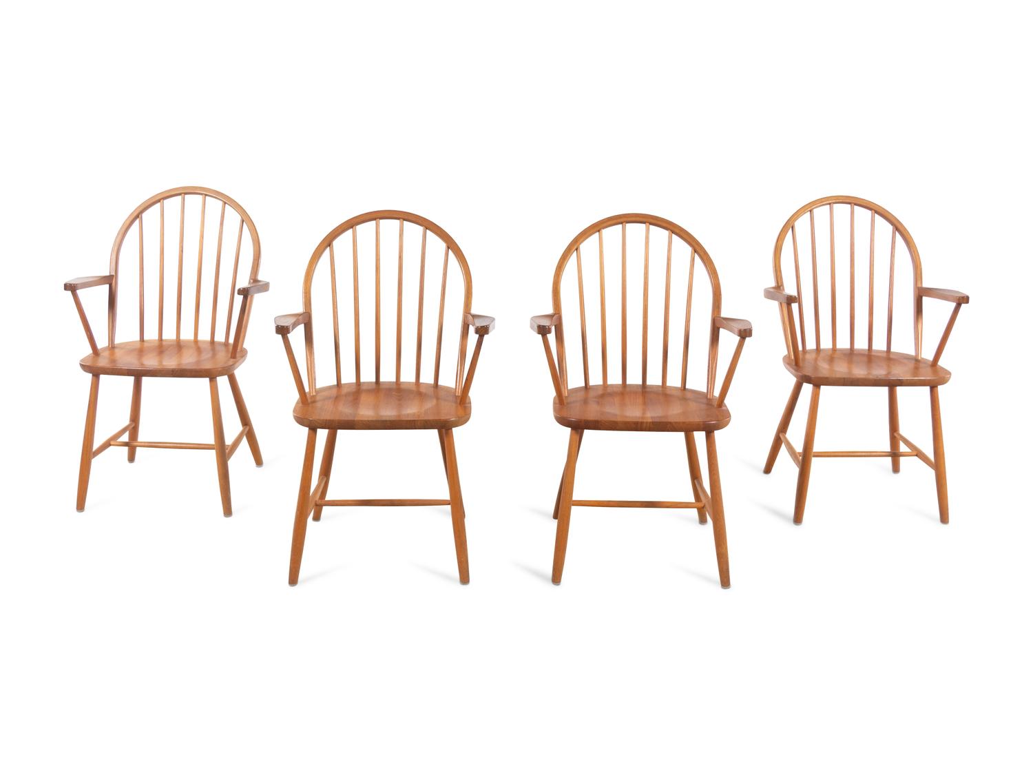 A Modern Teak Table and Four Chairs