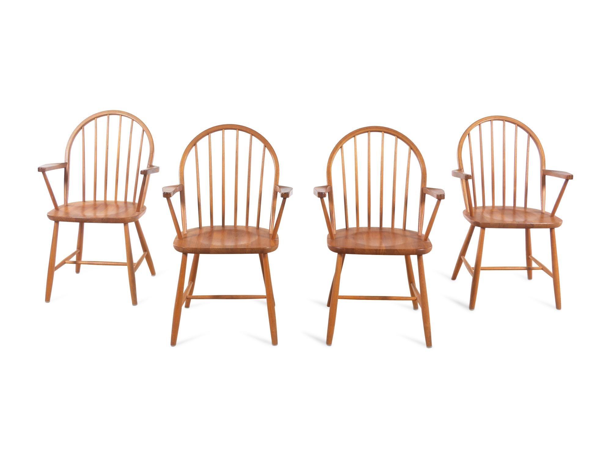 A Modern Teak Table and Four Chairs