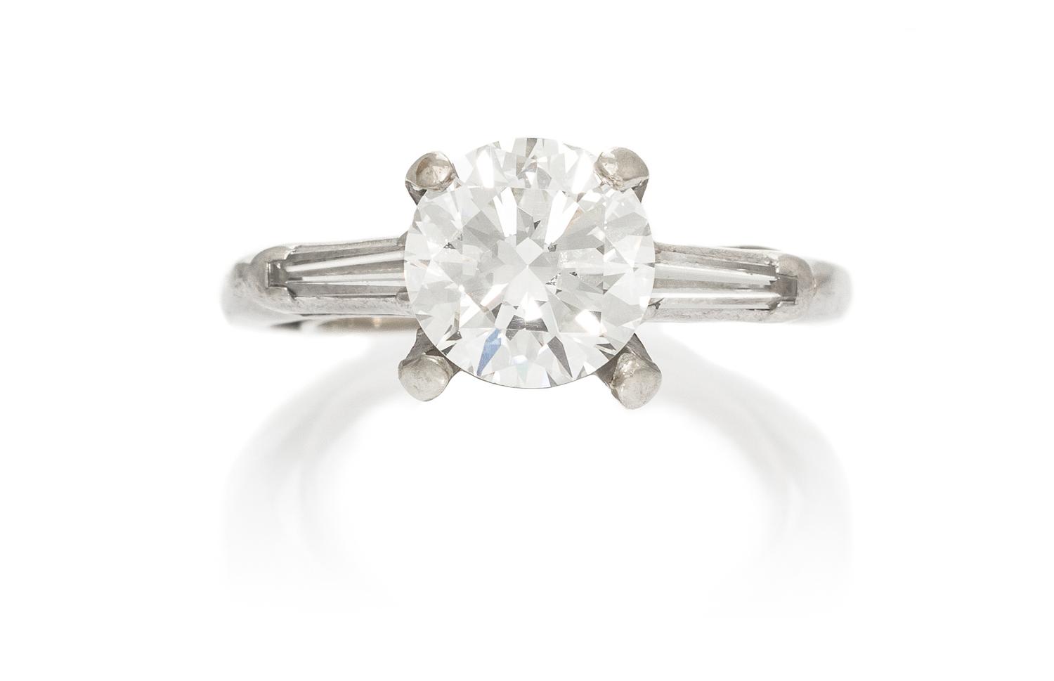 A Platinum and Diamond Ring, 2.40 dwts.