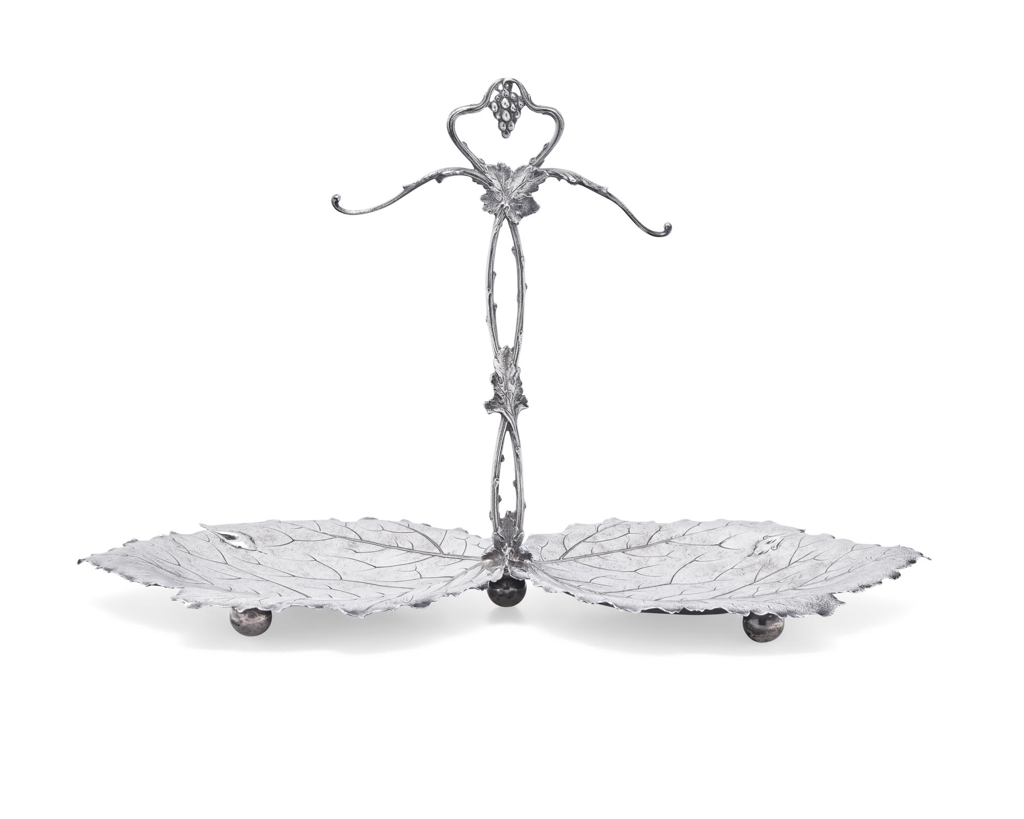 An American Silver Grape Dish